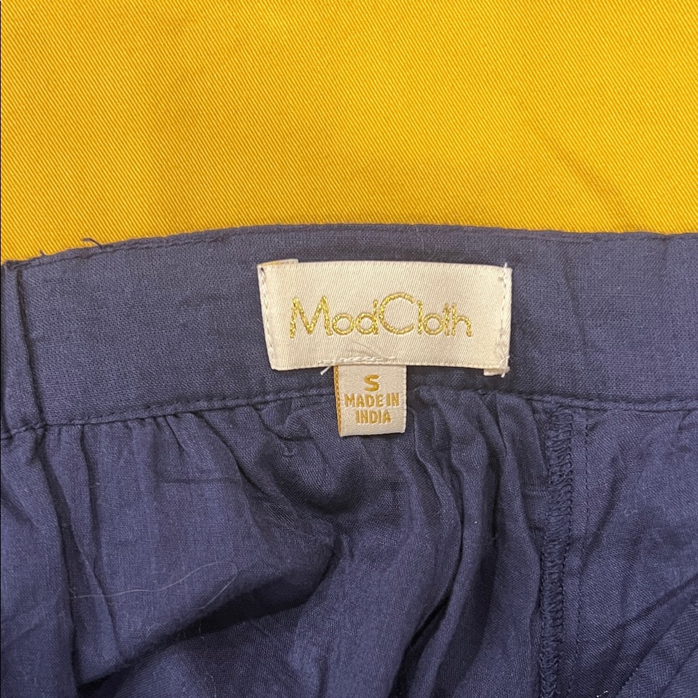 Modcloth Navy Skirt with Floral Rose Embroidery - Picture 5 of 6